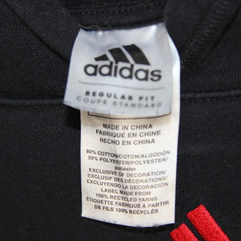 Adidas Tracksuit Set‎ Kids Black Red 3 Stripe Logo Hoodie Sweatpants Youth L